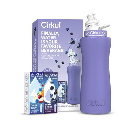 32oz. Matte Periwinkle Stainless Steel Bottle Starter Kit P9